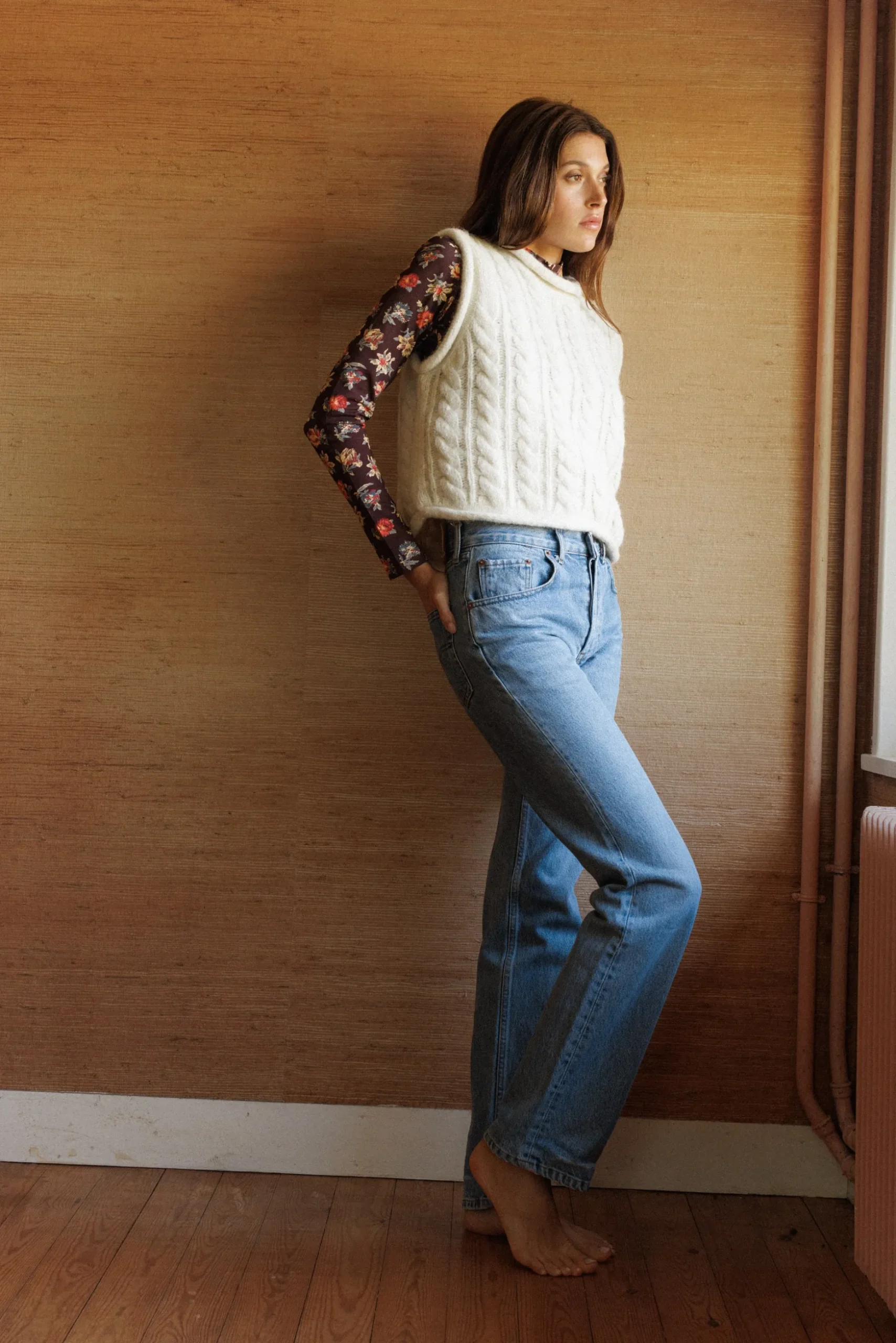 Pull sans manches Reflet d'or